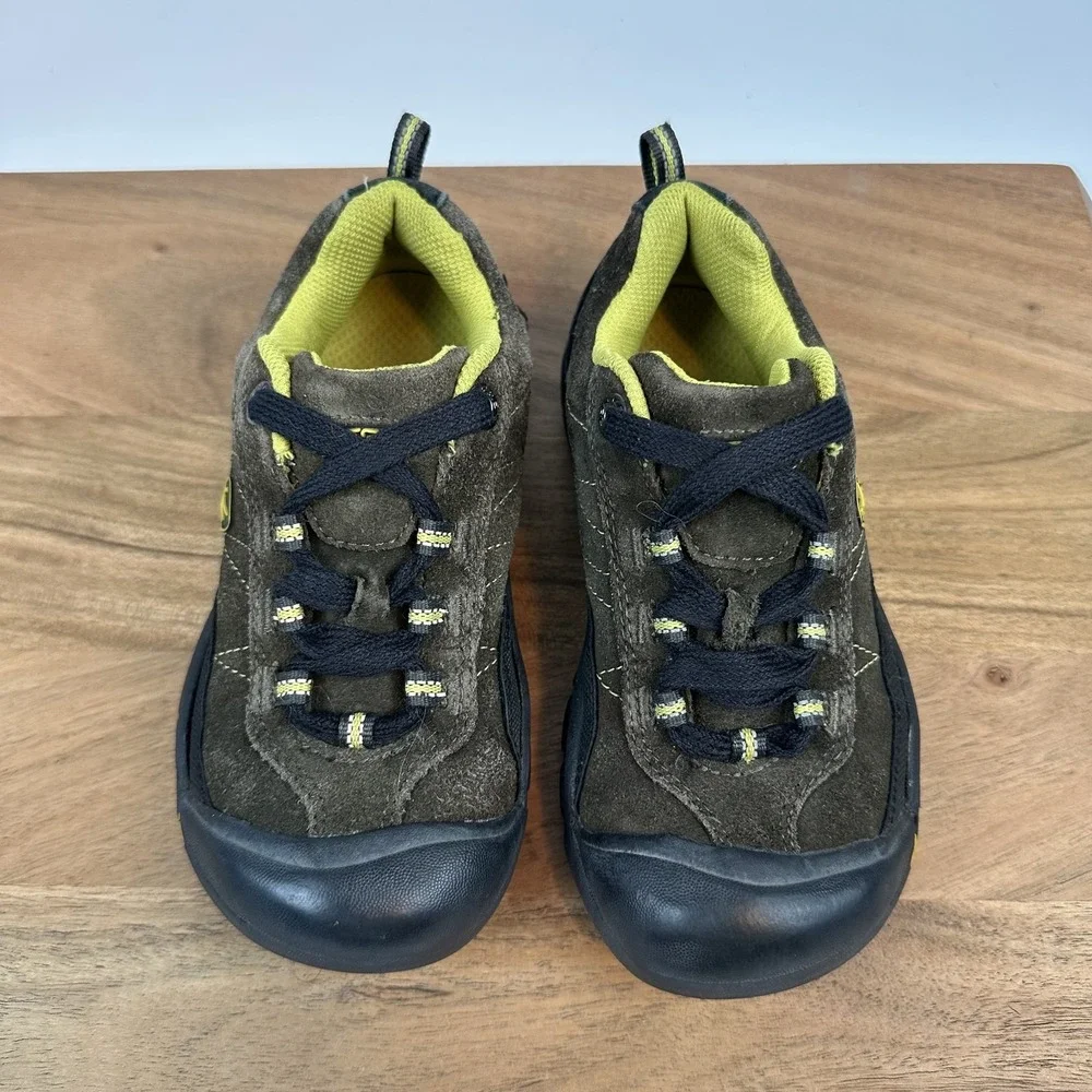 Big Kids Keen Brown Suede Closed Toe Outdoor Hiking Comfort Sneaker Size 1 Y GUC